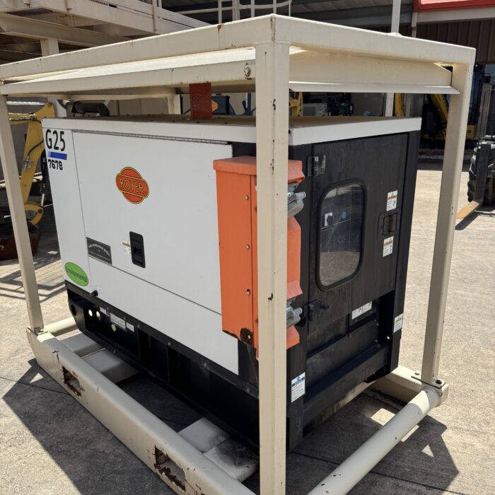 Front right view Used Doosan G25 20KW skid generator #7678 for sale in Houston, TX