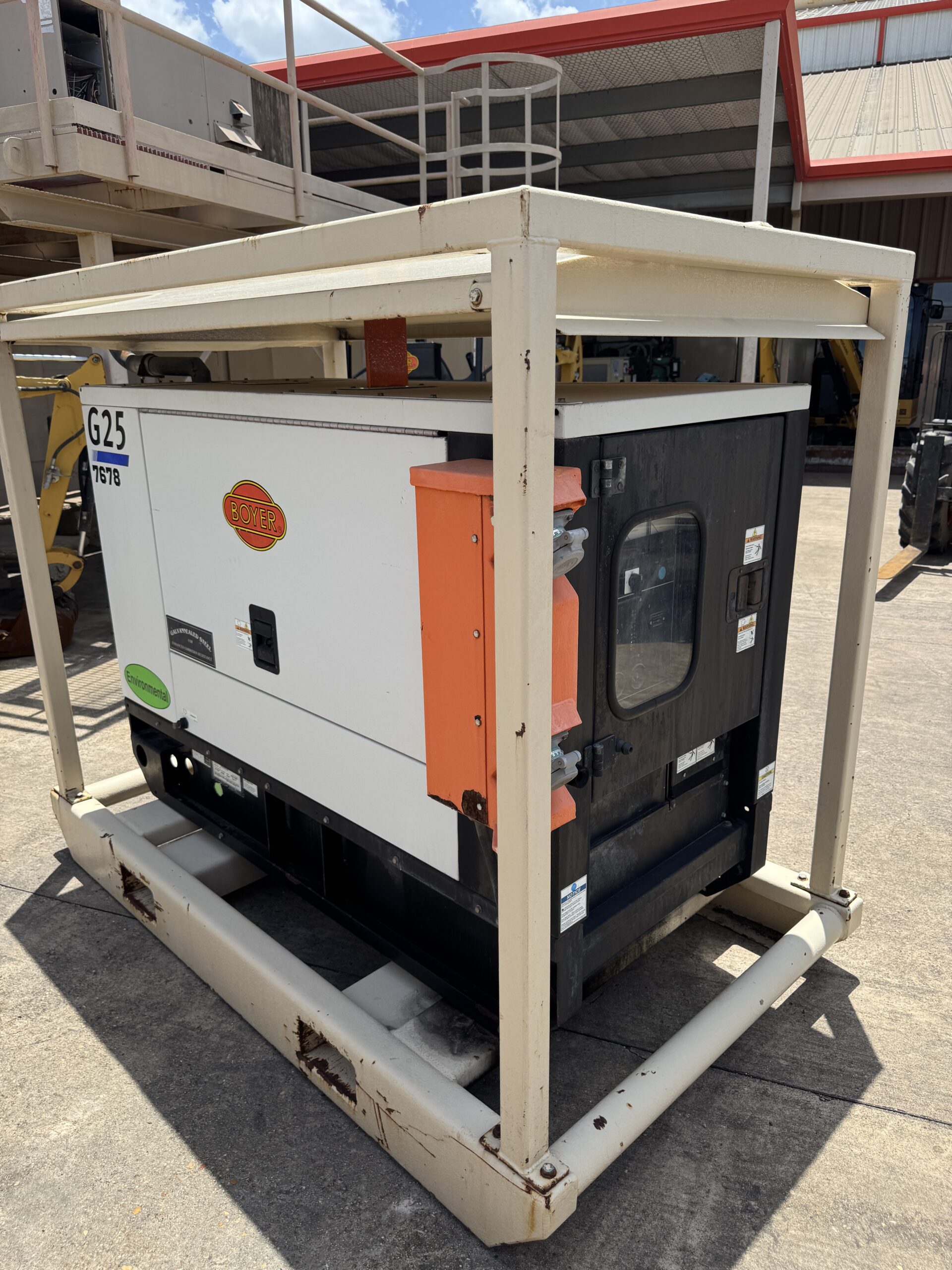 Front right view Used Doosan G25 20KW skid generator #7678 for sale in Houston, TX