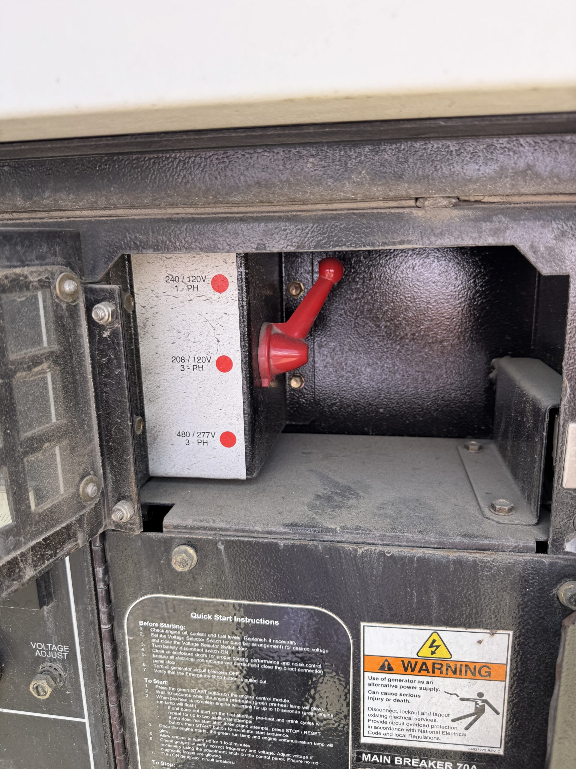 Up close view 1 of used Doosan G25 20KW skid generator #7678 for sale in Houston, TX